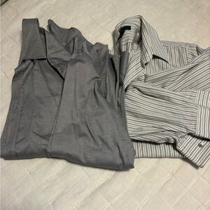 Banana Republic Dark Gray & Black and White Striped Express shirt bundle